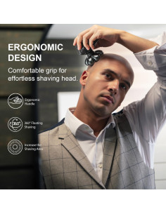 Afeitadora Eléctrica Cyruzi MS-689 7D Impermeable IPX7 Verde Oliva 2