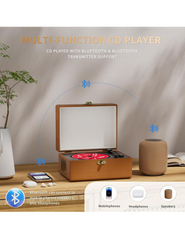 Reproductor de CD Bluetooth Yintiny TMB8 con altavoces 1.06 kg