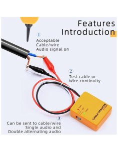 Localizador de Cable ANPTAIKE Amarillo con Sonda Probadora 2