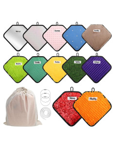 12 Alfombrillas Sensoriales WSICSE Multicolor 22.86x15.24 cm