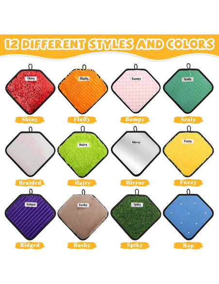 12 Alfombrillas Sensoriales WSICSE Multicolor 22.86x15.24 cm