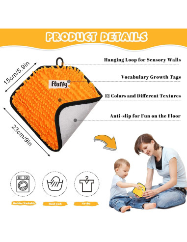 12 Alfombrillas Sensoriales WSICSE Multicolor 22.86x15.24 cm