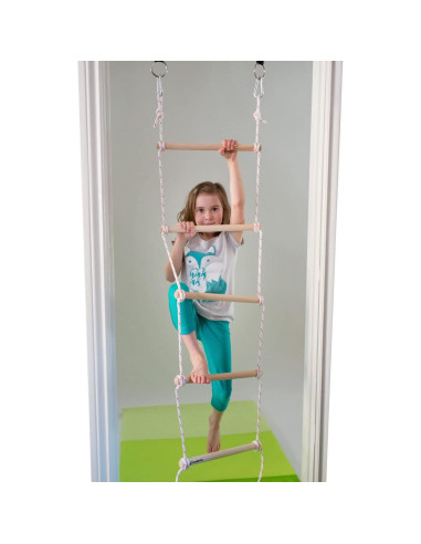 Kit de Columpio de Puerta DreamGYM para Niños - Barra, Anillos y Escalera