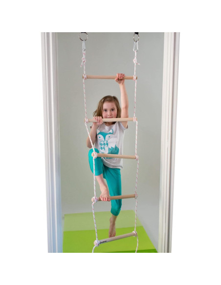 Kit de Columpio de Puerta DreamGYM para Niños - Barra, Anillos y Escalera