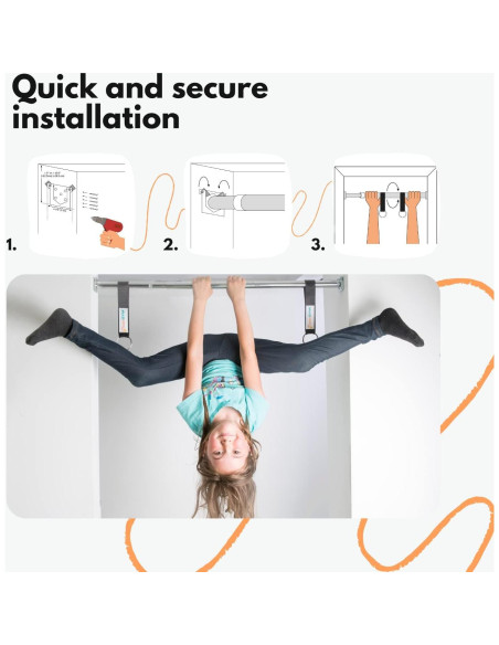 Kit de Columpio de Puerta DreamGYM para Niños - Barra, Anillos y Escalera