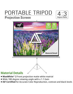 Pantalla de Proyector Akia 100" Plegable 4:3 HD Trípode 2