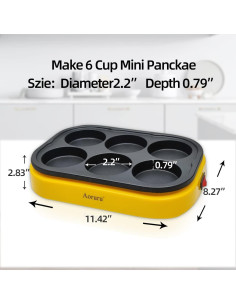 Sartén Eléctrica Antiadherente Aoruru para Pancakes y Huevos 2