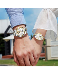 Conjunto de Relojes Mecánicos OLEVS para Pareja - 30m Agua 2