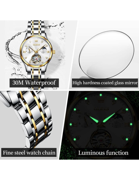 Conjunto de Relojes Mecánicos OLEVS para Pareja - 30m Agua