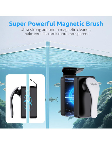 Limpiador Magnético de Vidrio para Acuario SEAOURA M 12mm