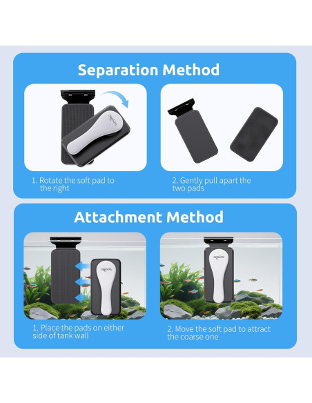 Limpiador Magnético de Vidrio para Acuario SEAOURA M 12mm