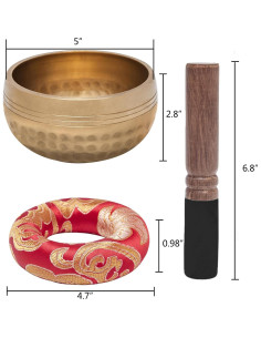 Juego de Cuencos Cantores Tibetanos Tuokrisa 12.7 cm Alivio Estrés 2