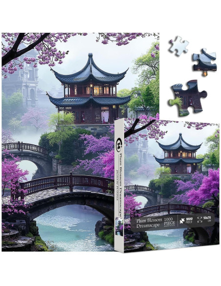 Rompecabezas PICKFORU 1000 Piezas Flor de Ciruelo 70x50 cm