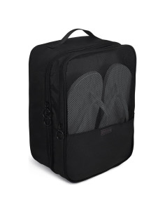 Bolsa de Zapatos Aosbos 2 Capas Portátil Negro 31.75x14.99cm
