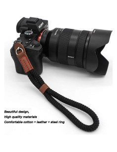 Correa de Muñeca de Algodón WMWL para Cámaras Sin Espejo - Negro 2