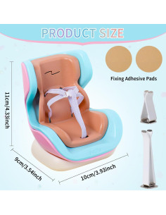 Asiento de Coche para Muñecas LLUKEME Color Pomelo 17cm 2