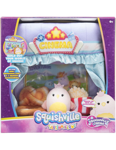 Juego de Cine Squishmallows Squishville con peluche 5 cm