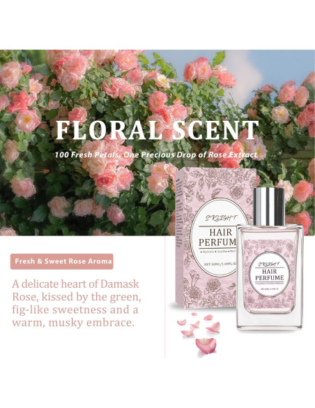 Perfume para Cabello 50ml - Aceite de Ricino y Rosa - Nutritivo