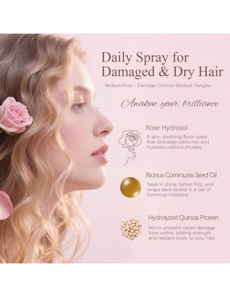 Perfume para Cabello 50ml - Aceite de Ricino y Rosa - Nutritivo