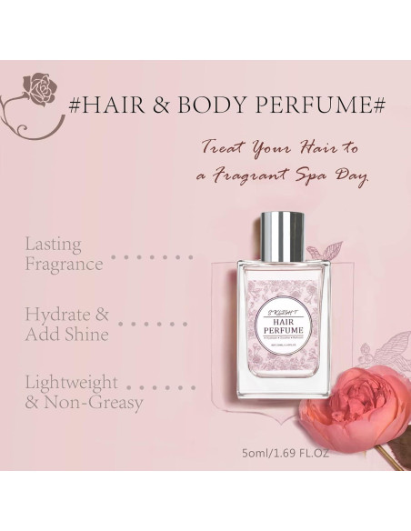 Perfume para Cabello 50ml - Aceite de Ricino y Rosa - Nutritivo