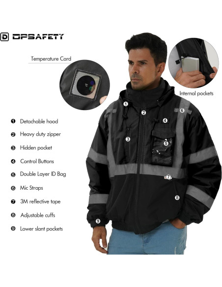 Chaqueta Térmica de Seguridad Hi-Vis DPSAFETY Impermeable