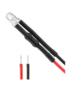 10 LEDs Pre Cableados 3mm uxcell Blanco Cálido DC 24V