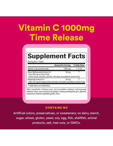 Vitamina C 1000mg Liberación Prolongada Factores Naturales 90 Tabletas