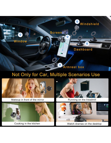 Soporte para Teléfono Magnético Jkoailiwi Ajustable 360 Negro