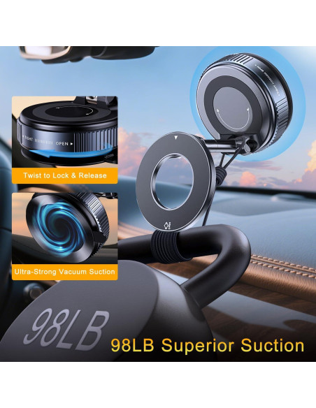 Soporte para Teléfono Magnético Jkoailiwi Ajustable 360 Negro