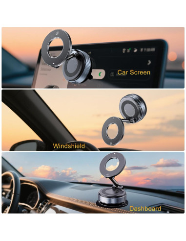 Soporte para Teléfono Magnético Jkoailiwi Ajustable 360 Negro