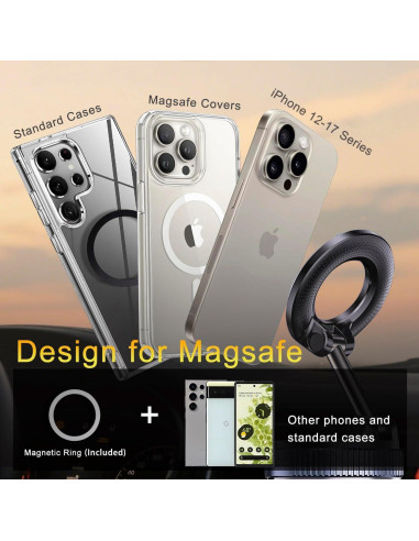 Soporte para Teléfono Magnético Jkoailiwi Ajustable 360 Negro