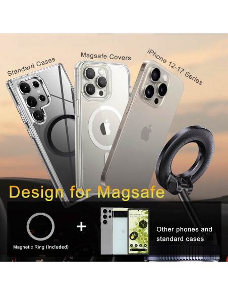 Soporte para Teléfono Magnético Jkoailiwi Ajustable 360 Negro