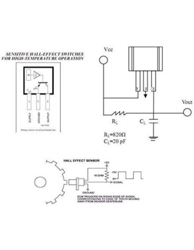 10 Sensores de Efecto Hall A3144 Bridgold 3 Pines 25mA
