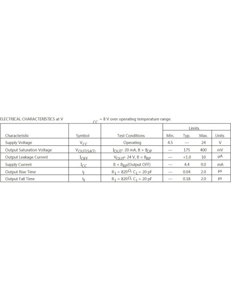 10 Sensores de Efecto Hall A3144 Bridgold 3 Pines 25mA