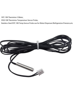 4 Pcs Sensor de Temperatura NTC 10K TIEXYE Acero Inoxidable 3m 2