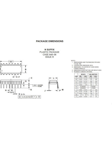 10 Piezas Decodificador BCD a 7 Segmentos SN74LS47N 16 Pines