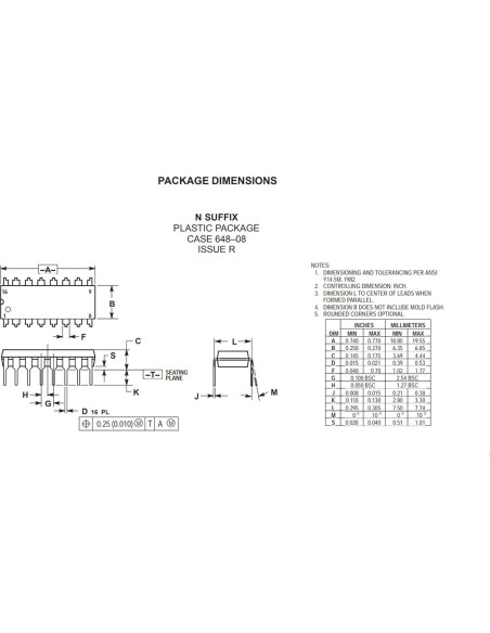 10 Piezas Decodificador BCD a 7 Segmentos SN74LS47N 16 Pines