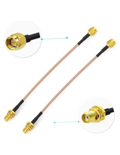 Cable de Extensión Antena SMA Hembra a Macho 15cm 2-Pack Bingfu