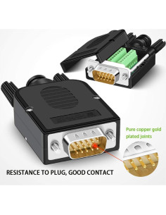 Conector Rápido VGA Macho 3+9 ANMBEST 2PCS 16mm Sin Soldadura 2