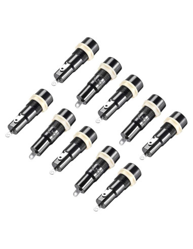 Soporte de Fusible Montado en Panel uxcell 5x20mm AC 250V 10A 10Pcs