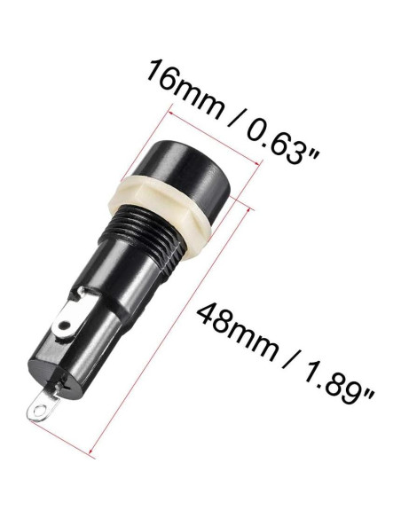 Soporte de Fusible Montado en Panel uxcell 5x20mm AC 250V 10A 10Pcs