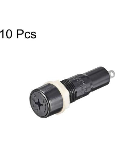 Soporte de Fusible Montado en Panel uxcell 5x20mm AC 250V 10A 10Pcs
