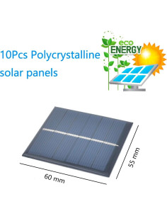 10 Paneles Solares Policristalinos 3V 150mA 60x55mm Ailejia 2