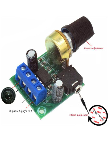 Amplificador de Potencia Mini Acxico LM386 10W 3-12V 2 Pcs