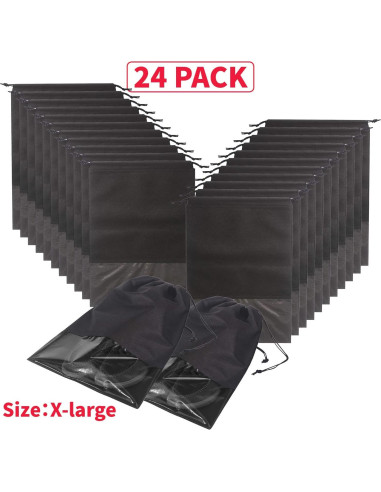 24 Bolsas de Viaje para Zapatos No Tejidas con Cuerda