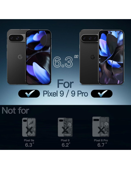 Funda JETech para Google Pixel 9/9 Pro 2024, Antigolpes y Transparente