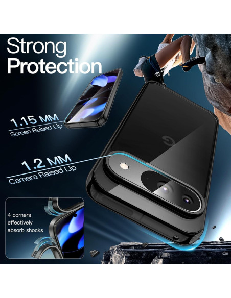 Funda JETech para Google Pixel 9/9 Pro 2024, Antigolpes y Transparente