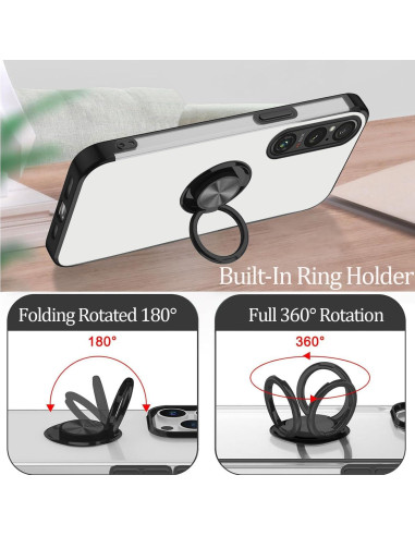 Funda Protectora Sony Xperia 1 V Wousunly Negra con Soporte