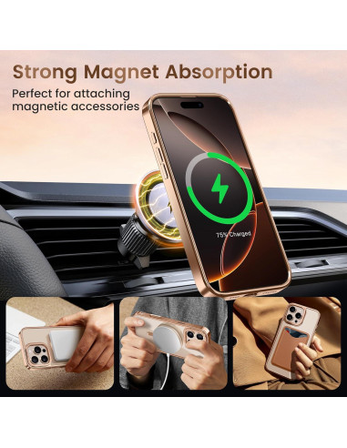 Funda Magnética GolbinBox para iPhone 16 Pro 6.3" Oro Rosa