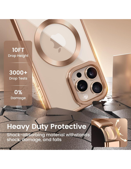 Funda Magnética GolbinBox para iPhone 16 Pro 6.3" Oro Rosa Funda Magnética GolbinBox para iPhone 16 Pro 6.3" Oro Rosa